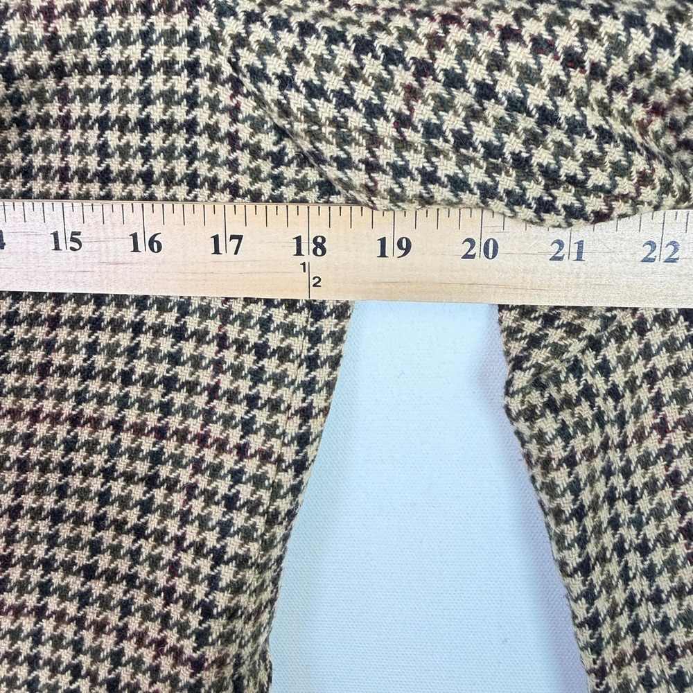 CHAPS Brown Houndstooth Wool Blend 3-Button Blazer Size 8 - Picture 6 of 7